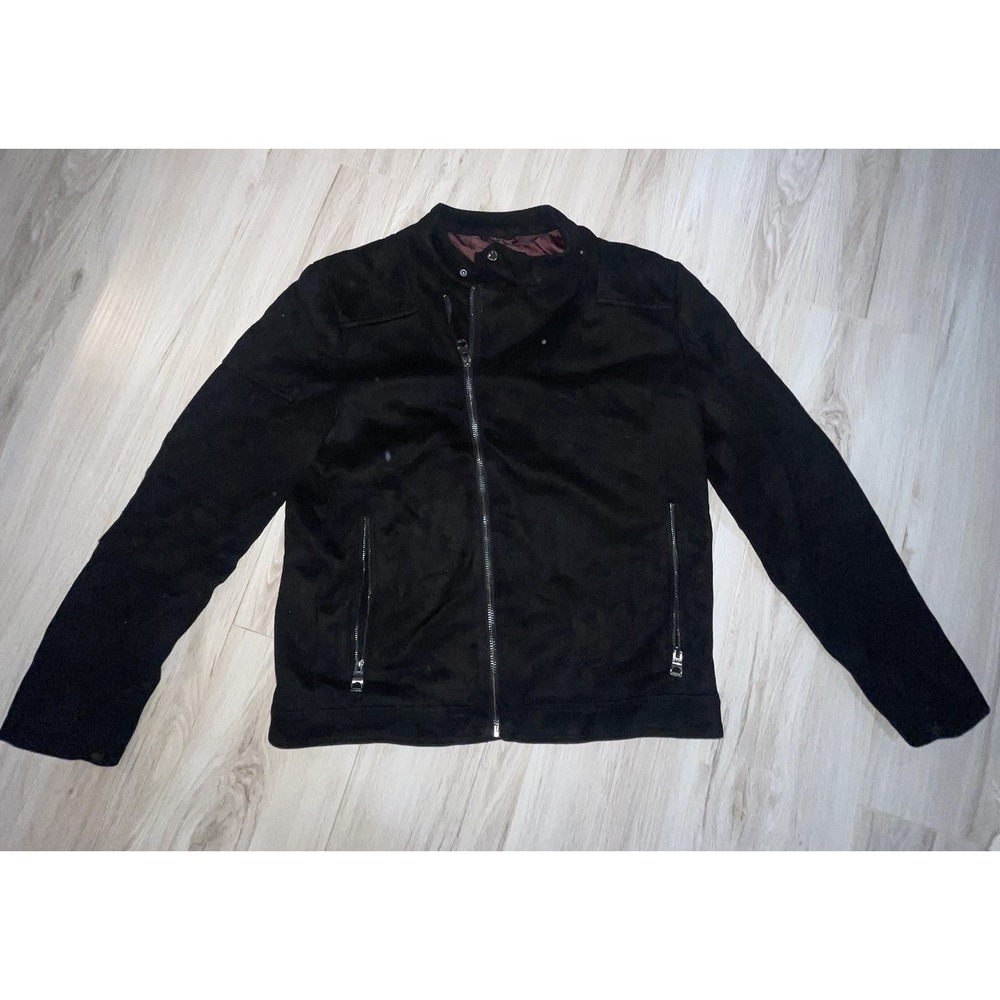 Vintage 90s Guess Sport Suede Like Jacket Mens Size Large Black